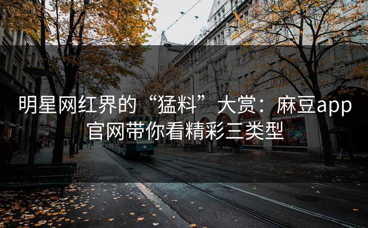 明星网红界的“猛料”大赏：麻豆app官网带你看精彩三类型
