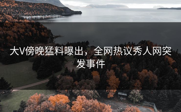 大V傍晚猛料曝出，全网热议秀人网突发事件